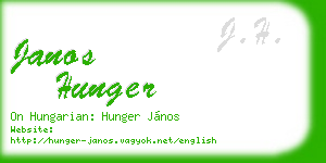 janos hunger business card
